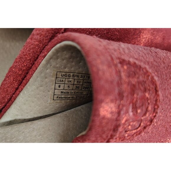 Ugg Evie Red Sparkle Clogs Shoes, Size 6, Slip On, Boho Festival, Womens - Picture 8 of 8